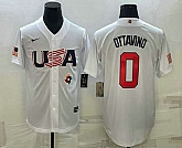 Men's USA Baseball #0 Adam Ottavino 2023 White World Baseball Classic Stitched Jersey,baseball caps,new era cap wholesale,wholesale hats